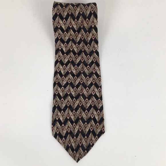 Claiborne patterned 100% silk neck tie - Picture 2 of 3
